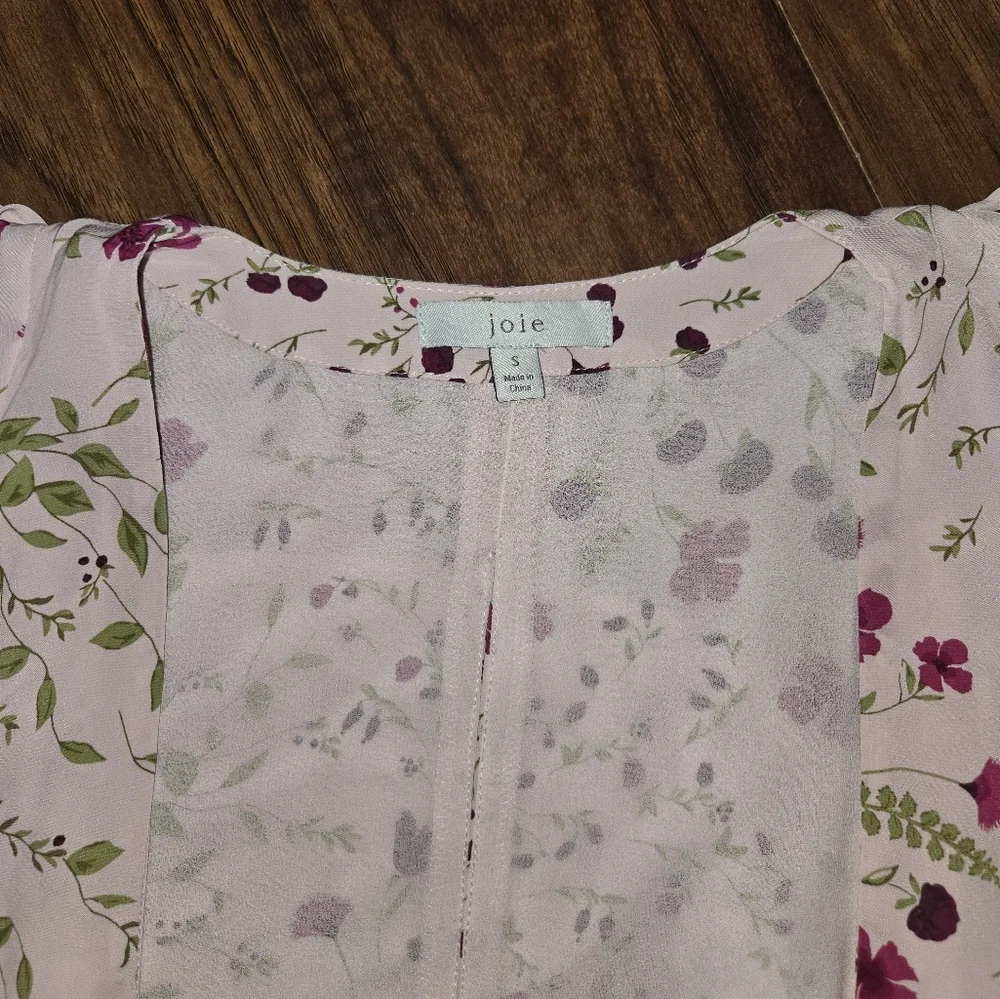 Joie Long Sleeve Pink Lilac Floral Print Wrap Maxi Dress Small - Picture 10 of 11